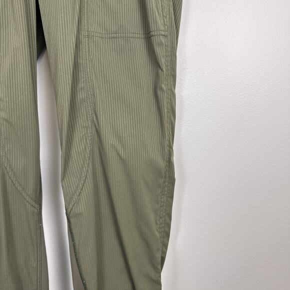 Lululemon Dance Studio Pants Dark Olive Pinstripe Size 4 Drawstring Ankle 25" - Picture 4 of 11